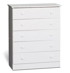 5 Drawer Chest in White - Prepac Furniture - WHD-3038-5