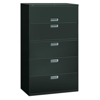 5 Drawer Locking Lateral File Cabinet in Charcoal - HON695LS