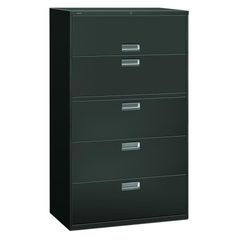 5 Drawer Locking Lateral File Cabinet in Charcoal - HON695LS