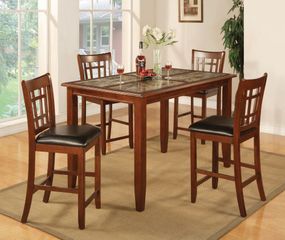 5-Piece Counter Height Table Set in Cherry - Coaster - 102188-9-DSET