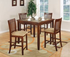 5-Piece Counter Height Table Set in Cherry - Coaster - 150154
