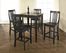 5-Piece Pub Dining Set with Cabriole Leg and School House Stools in Black Finish - Crosley Furniture - KD520003BK