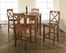 5-Piece Pub Dining Set with Cabriole Leg and X-Back Stools in Classic Cherry Finish - Crosley Furniture - KD520001CH