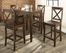 5-Piece Pub Dining Set with Tapered Leg and X-Back Stools in Vintage Mahogany Finish - Crosley Furniture - KD520005MA