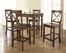 5-Piece Pub Dining Set with Turned Leg and X-Back Stools in Vintage Mahogany Finish - Crosley Furniture - KD520009MA