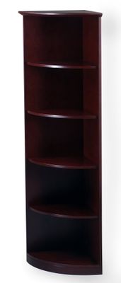 5 Shelf 1/4 Round Bookcase in Mahogany - Mayline Office Furniture - VBQ5MAH