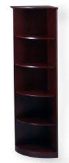5 Shelf 1/4 Round Bookcase in Mahogany - Mayline Office Furniture - VBQ5MAH
