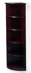 5 Shelf 1/4 Round Bookcase in Mahogany - Mayline Office Furniture - VBQ5MAH