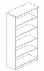 5 Shelf Bookcase in Sierra Cherry - Mayline Office Furniture - VB5CRY