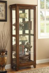 5 Shelf Curio Cabinet with Warm Brown Finish - 950188