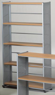 5-Shelf Organizational Unit in Medium Cherry/Metallic Gray - Mayline Office Furniture - 995MEC