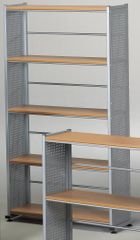 5-Shelf Organizational Unit in Medium Cherry/Metallic Gray - Mayline Office Furniture - 995MEC
