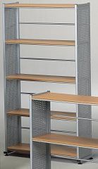 5-Shelf Organizational Unit in Medium Cherry/Metallic Gray - Mayline Office Furniture - 995MEC