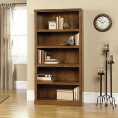 5 Shelf Split Bookcase Oiled Oak - Sauder Furniture - 410367