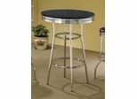 50's Soda Fountain Bar Table in Retro Chrome / Black Top - Coaster