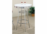 50's Soda Fountain Bar Table in Retro Chrome / White Top - Coaster