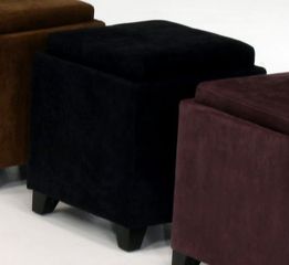 530 Micro Fiber Storage Ottoman in Black - Armen Living - LC530OTMFBL