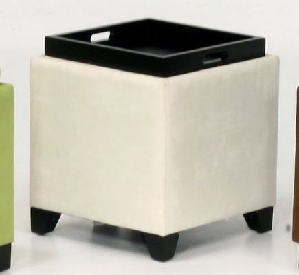 530 Micro Fiber Storage Ottoman in Cream - Armen Living - LC530OTMFBE