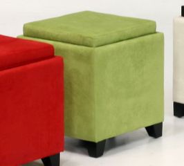 530 Micro Fiber Storage Ottoman in Green - Armen Living - LC530OTMFGR