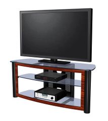 55" Flat Panel Plasma LCD HD TV Stand / Media Console Center in Glossy Black / Red Walnut - TVS-596430-5