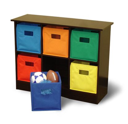 6 Bin Storage Cabinet / Bookcase in Espresso Brown - RiverRidge - 02-034