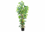 6' Curved Bamboo Silk Tree in Green - Nearly Natural - 5188