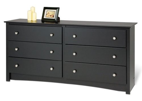 6 Drawer Dresser in Black - Sonoma Collection - Prepac Furniture - BDC-6330