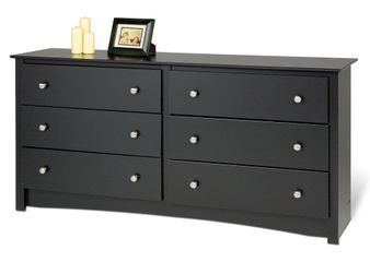 6 Drawer Dresser in Black - Sonoma Collection - Prepac Furniture - BDC-6330