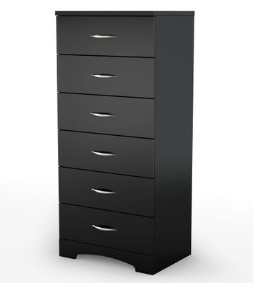 6-Drawer Dresser in Solid Black - Step One - South Shore Furniture - 3107066