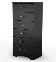 6-Drawer Dresser in Solid Black - Step One - South Shore Furniture - 3107066