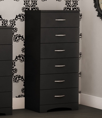6-Drawer Dresser in Solid Black - Step One - South Shore Furniture - 3107066