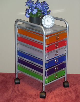 6 Drawer Rolling Storage with Multi Color drawers - 4D Concepts - 363016