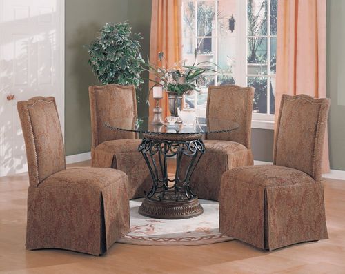 6-Piece Dining Set in Terracotta / Red Floral - Coaster