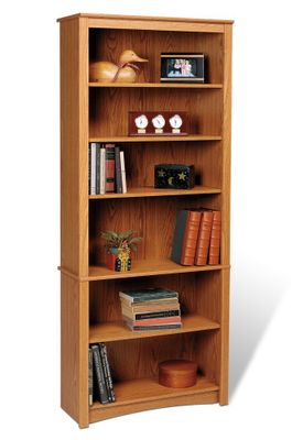 6 Shelf Bookcase in Oak - Sonoma Collection - Prepac Furniture - ODL-3277