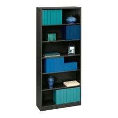 6 Shelf Metal Bookcase - Charcoal Gray - HONS82ABCS
