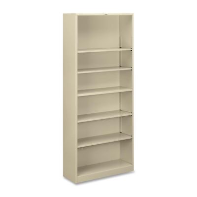 6 Shelf Metal Bookcase - Putty - HONS82ABCL