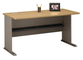 60" Desk - Series A Light Oak Collection - Bush Office Furniture - WC64360