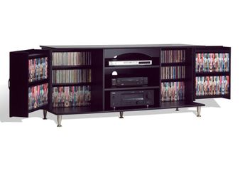 60 Inch Flat Panel / Flat Screen TV Console with Media Storage in Black - Prepac Furniture - BPS-6000