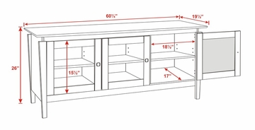 60 Inch Flat Panel LCD / Plasma TV Console with 3 Glass Doors in Espresso - Vinci - Prepac Furniture - EVG-6026