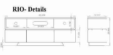 65" Contemporary TV Entertainment Console For Plasma/LCD Installations - RIO