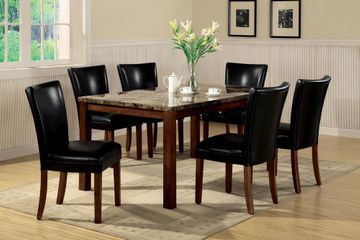 7-Piece Dining Set in Rich Cherry / Black - Coaster - 120310-DSET