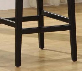 7015 Martini 26" Stationary Barstool in Jet Black Leather / Black - Armen Living - LC7015BABL26