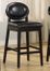 7015 Martini 26" Stationary Barstool in Jet Black Leather / Black - Armen Living - LC7015BABL26