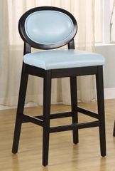 7015 Martini 26" Stationary Barstool in Sky Blue Leather / Black - Armen Living - LC7015BASB26