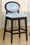 7015 Martini 26" Stationary Barstool in Sky Blue Leather / Black - Armen Living - LC7015BASB26