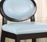 7015 Martini 26" Stationary Barstool in Sky Blue Leather / Black - Armen Living - LC7015BASB26