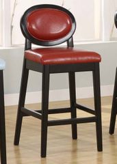 7015 Martini 30" Stationary Barstool in Red Leather / Black - Armen Living - LC7015BARE30