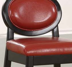 7015 Martini 30" Stationary Barstool in Red Leather / Black - Armen Living - LC7015BARE30