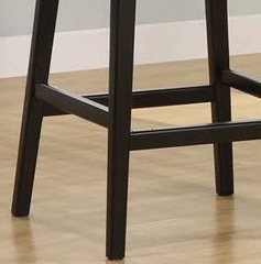 7015 Martini 30" Stationary Barstool in Red Leather / Black - Armen Living - LC7015BARE30