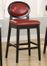 7015 Martini 30" Stationary Barstool in Red Leather / Black - Armen Living - LC7015BARE30